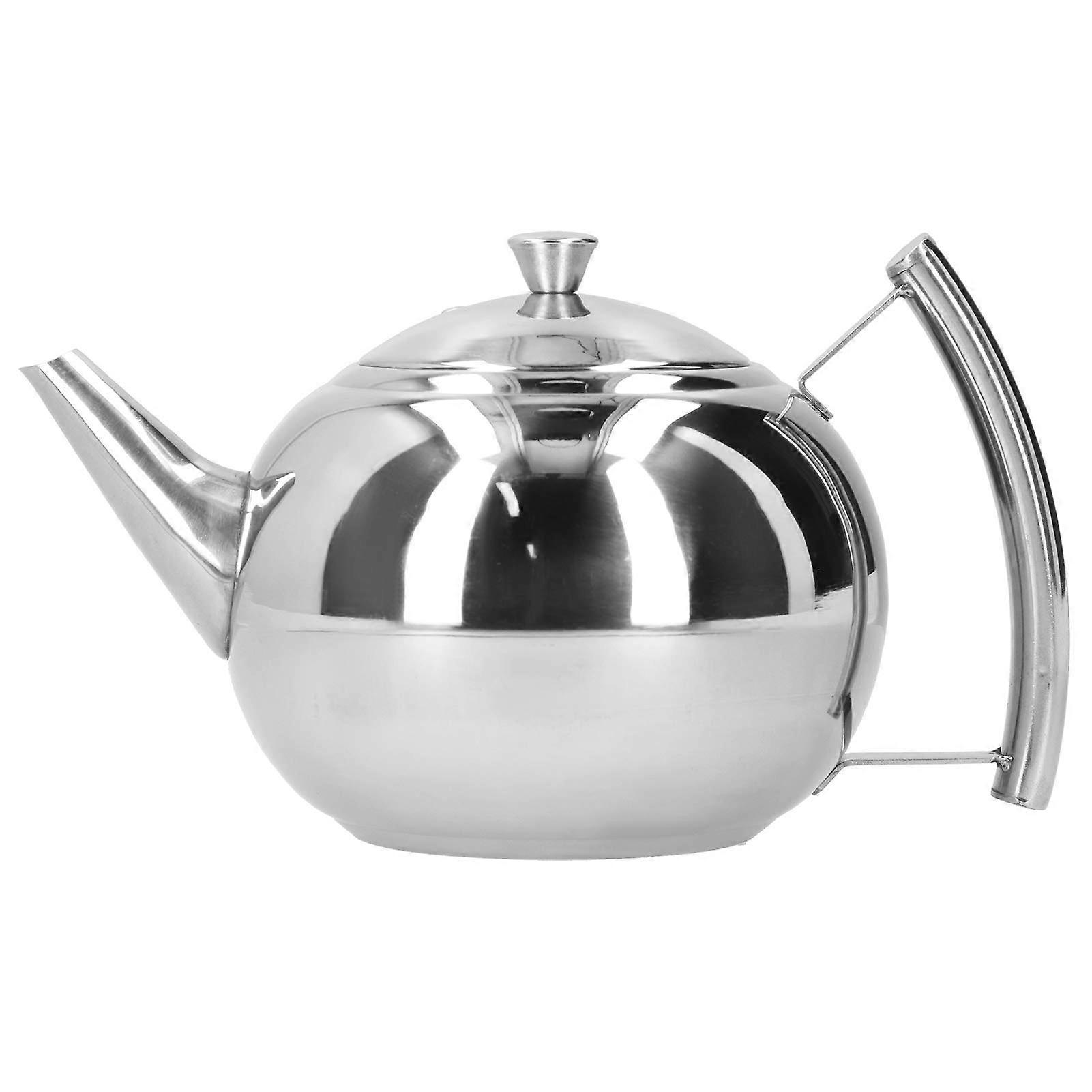 Tea Pot, Stainless Steel Coffee Pot Large Capacity Water Kettle Teapot Container with Tea Leaf Infuser Filter(2L)