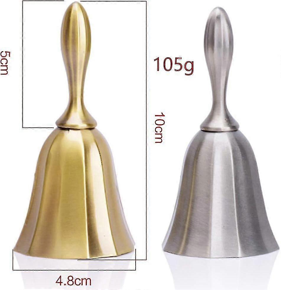 Call Hand Bell Brass Wedding Bell For Ringing Loud Reception Dinner Hotel Classroom Bell Gold Silver For Adults Hand Bell For Seniors Kid Counter Hall