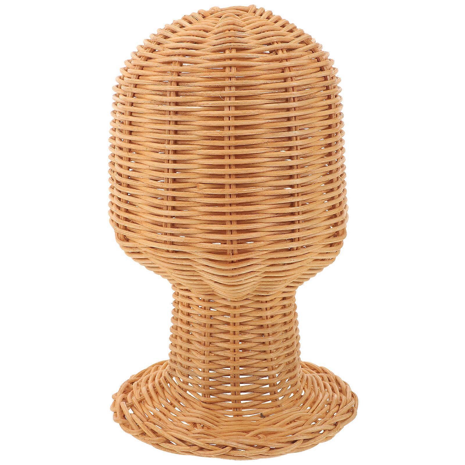 Desktop Hat Display Rack Retail Use Cap Showcase Stand Woven Hat Display Rack Rattan Cap Holder