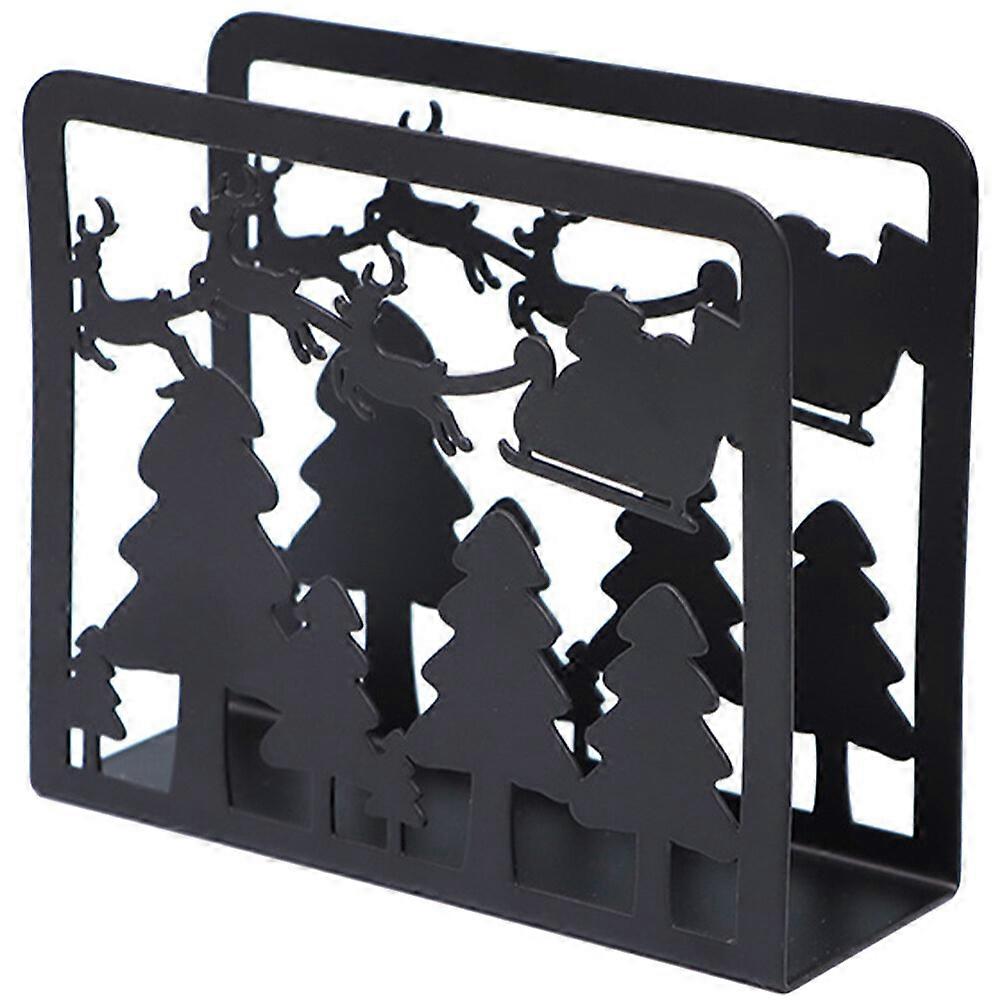 Porte-serviette de table thème de Noël support de rangement de serviette en acier inoxydable porte-serviette