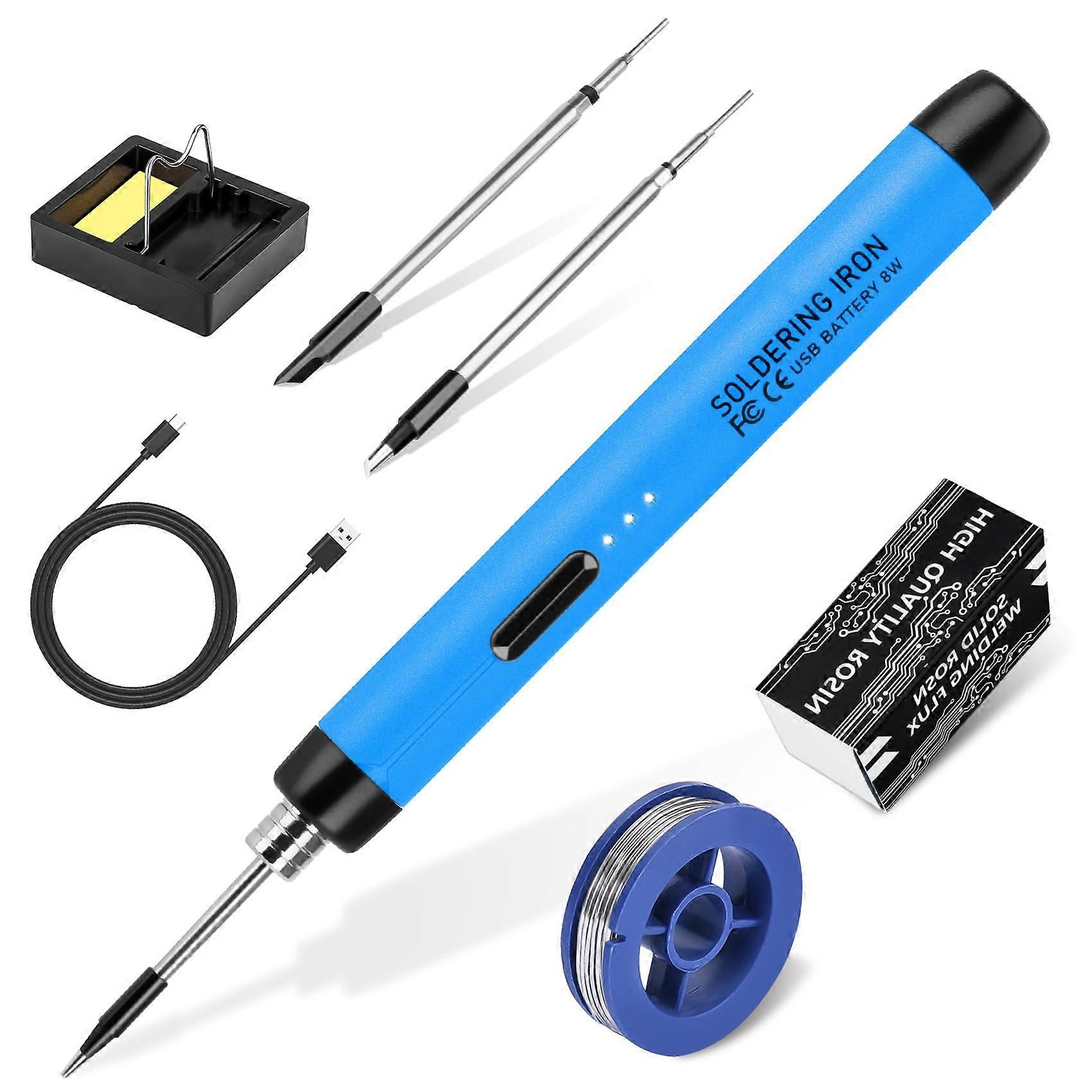 Wireless Soldering Iron Set - USB Soldering Iron Temperature Adjustable, With Soldering Tips, Soldering Iron Stand, Soldering Wire, Soldering Paste -G