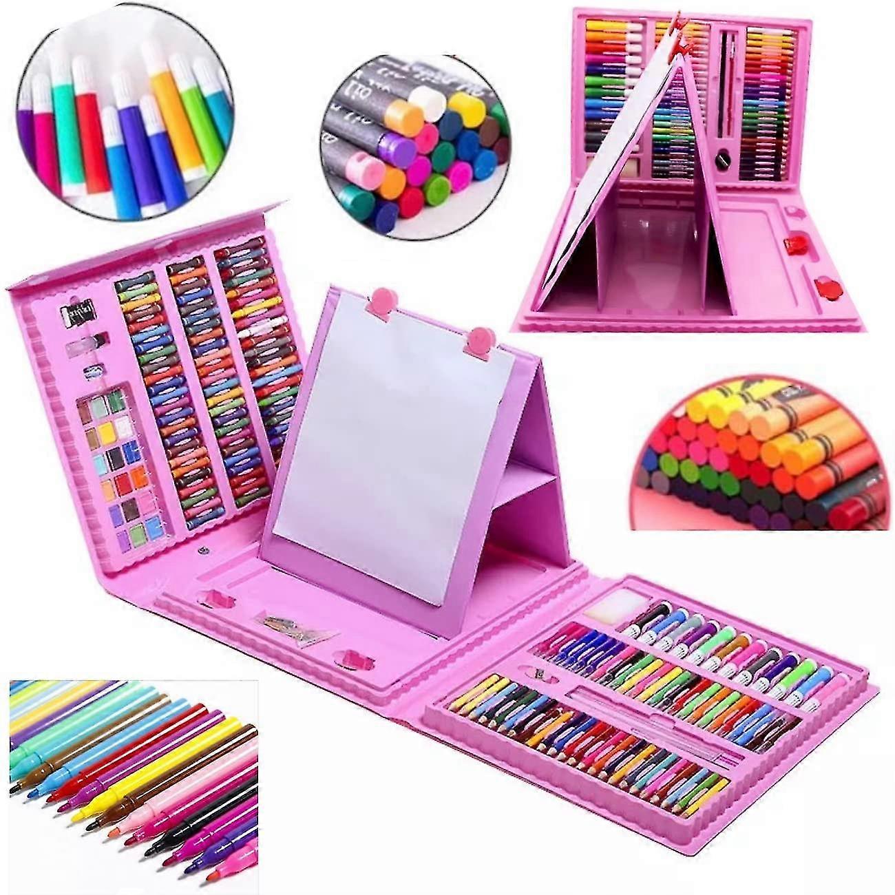 208 Pz Set Artistico Per Bambini Set Di Disegni Deluxe, Pittura, Disegno E Forniture Artistiche Per Ragazze Ragazzi Adolescenti Artista Kit Da Colorare Con Cavalletto Da Disegno A Doppia Faccia Con Cr