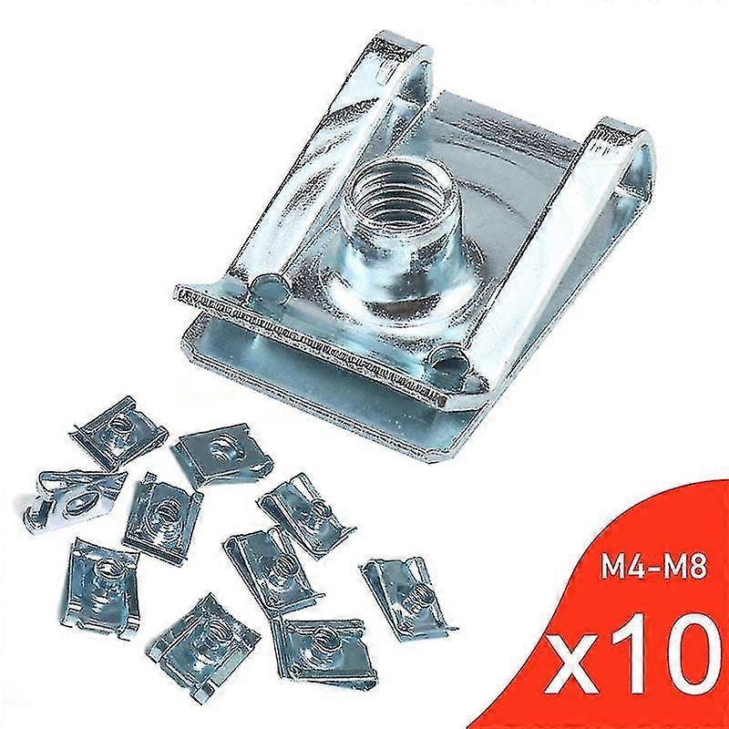 10pcs U Type Clips With Thread M6 M5 M4 M8 8mm 5mm 6mm 4mm Reed Nuts For Car Motorcycle Scooter Atv Moped - XC