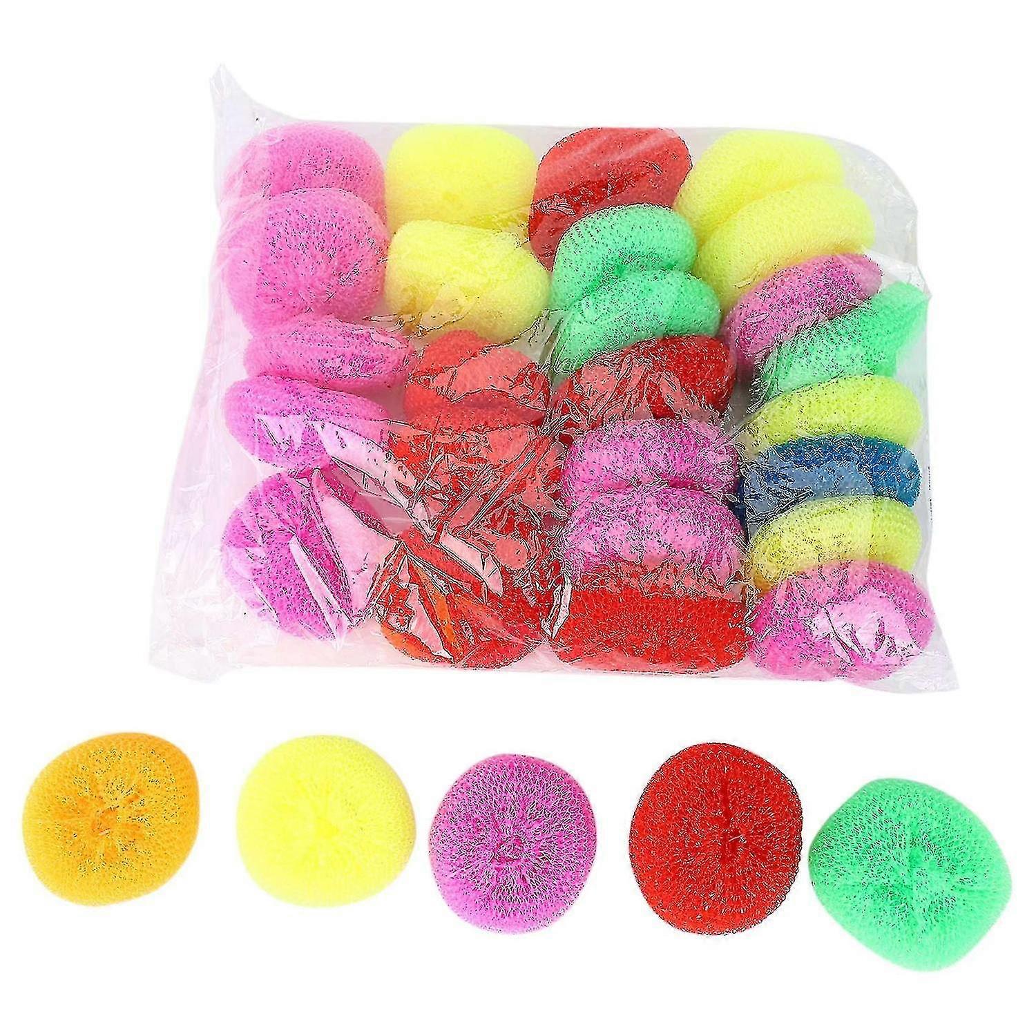 Scouring Pads Round Dish Pads Plastic Non-scratch Dish Scrubbers Assorted Color Dish Mesh Scrubbers