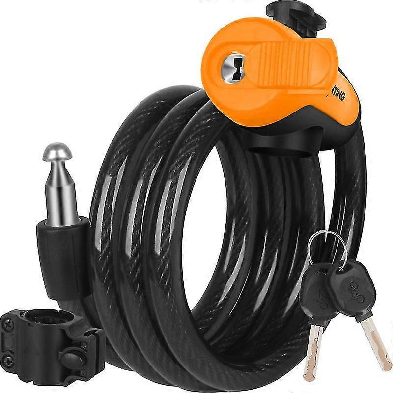 Mountain Bike Cable Lock Key Electric Password Fixed Secure Anti-theft With Mounting Bracket Scooter Bicycle Lock