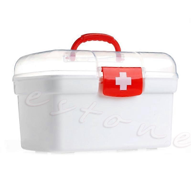 Double Layer for Health Box Medicine Chest Handle First Aid Kit Storage Organize