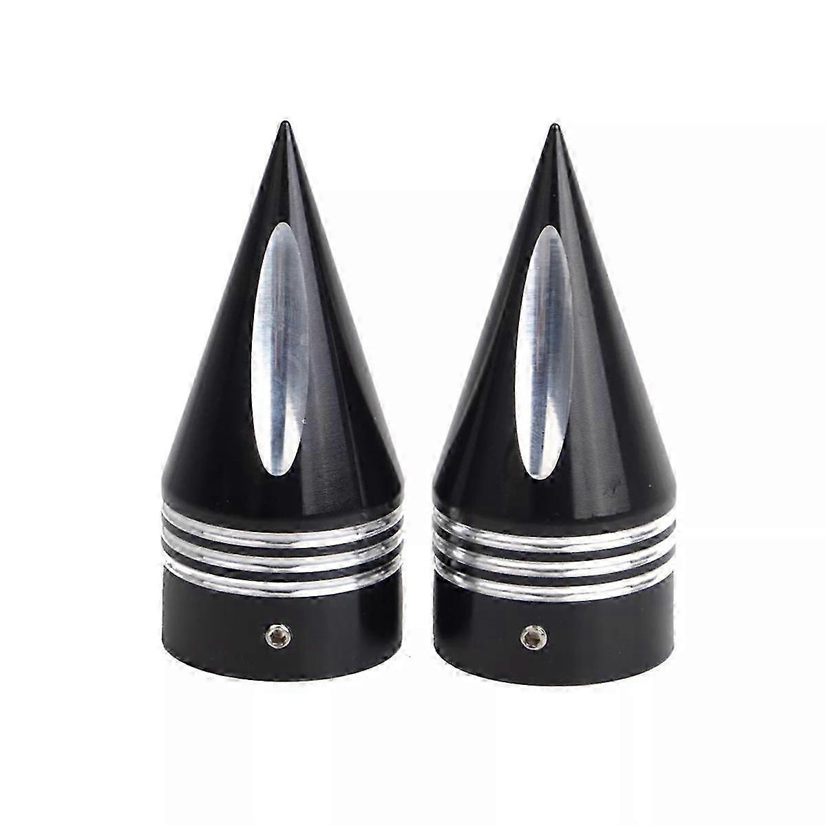 Black Front Axle Nut Covers Caps Kit For Touring Road