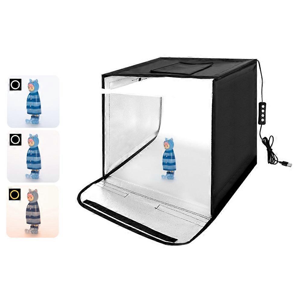 Type A 25cm Portable Photo Studio Light Box LED Photography Tent with 3 Color Ring Light