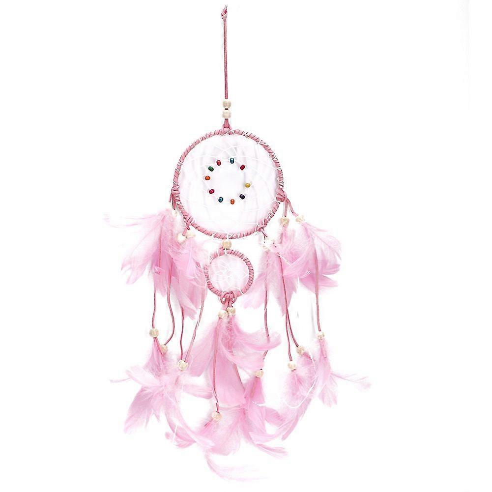 20LED Waterproof Dreamcatcher String Light Lamp Flexible Copper Wire with Feather 2M (pink)