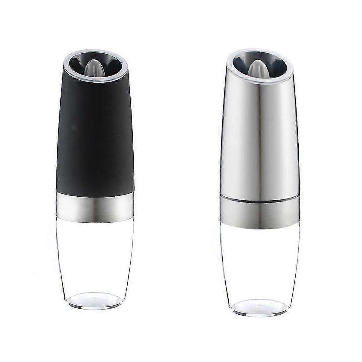 (2 Pack) Gravity Electric Salt and Pepper Grinder Set Battery Operated One Hand Automatic Operation