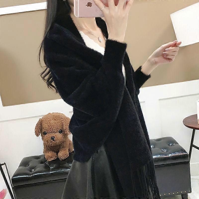 Knitted sweater female solid loose cardigans women