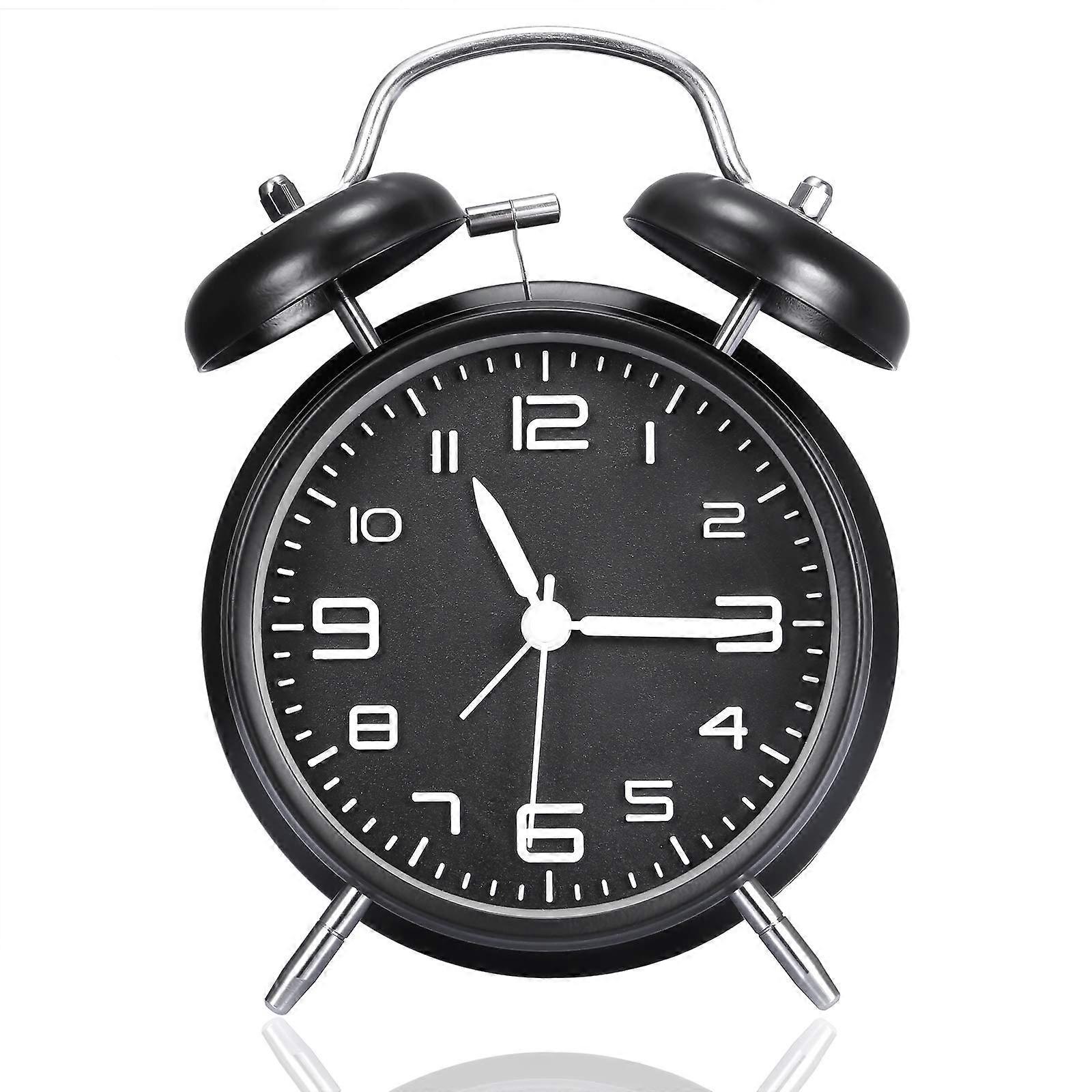Dual bell alarm clock for heavy sleepers 4 inches