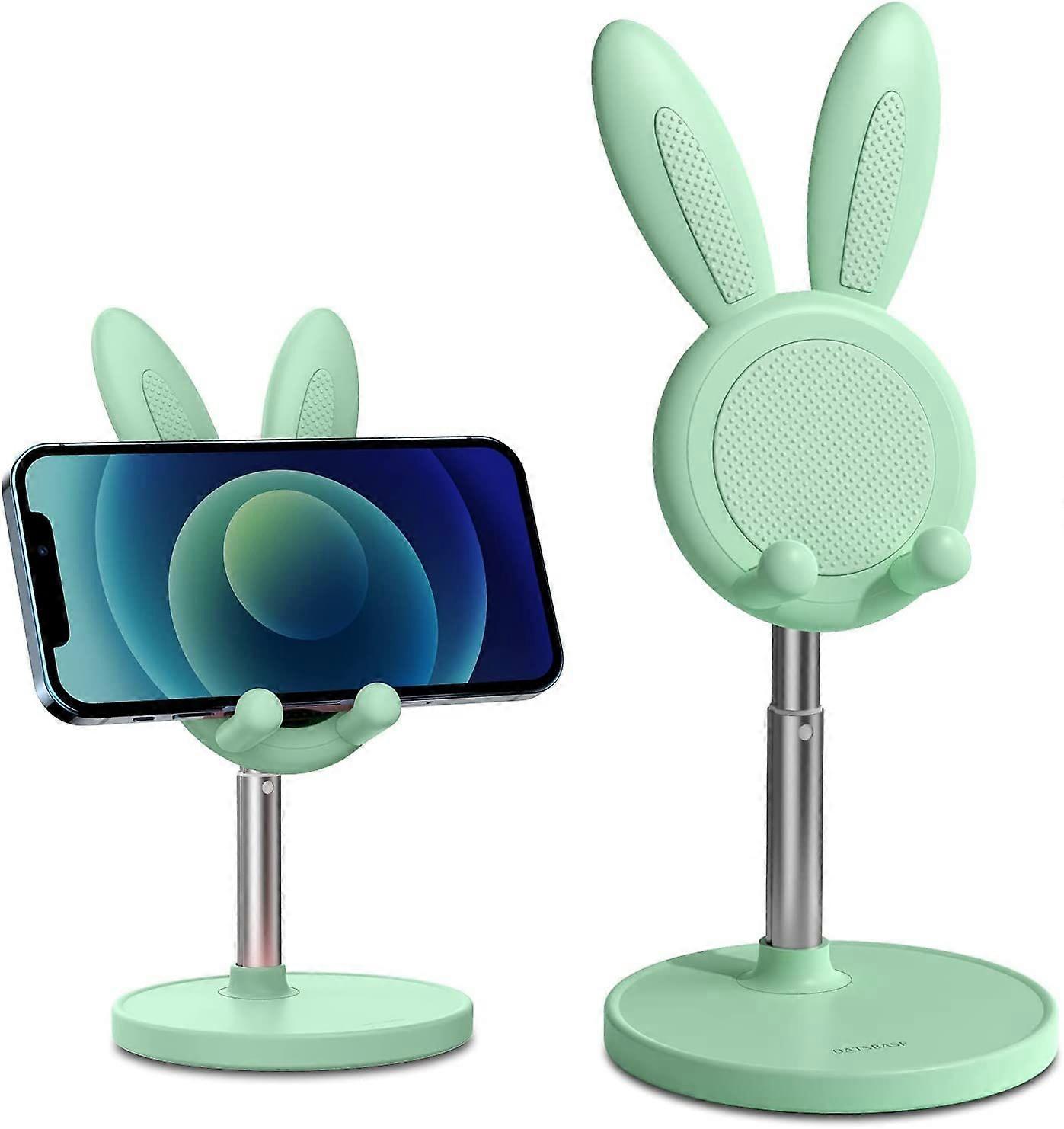 Cute Bunny Phone Stand, Quick Installation Angle Height Adjustable Rabbit Phone Stand for Desk, Case Friendly Compatible with All Mobile Phone/iPad/Ki