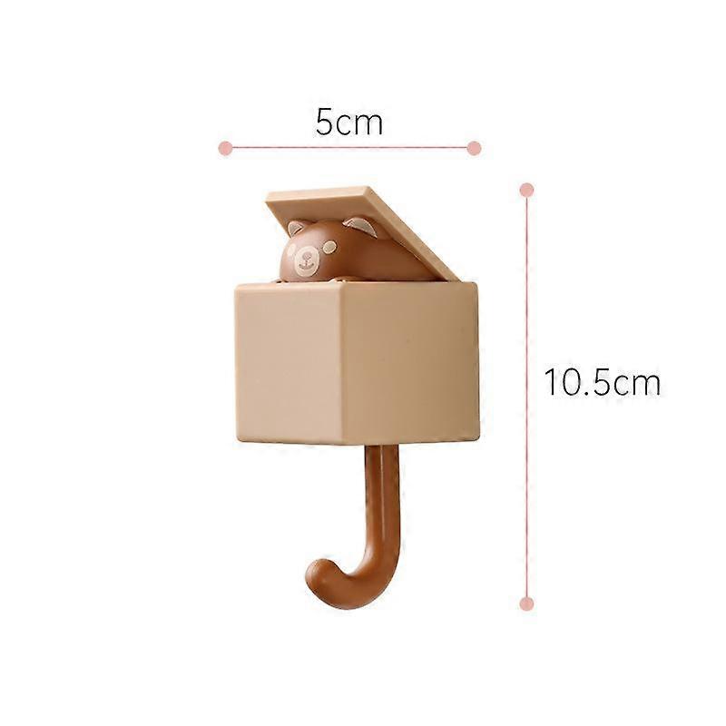 Cat Hooks Cute Non-punching Hanging Hooks Non-marking Hooks Nail-free Animal Hooks Entryway Key Strong Sticky Hooks