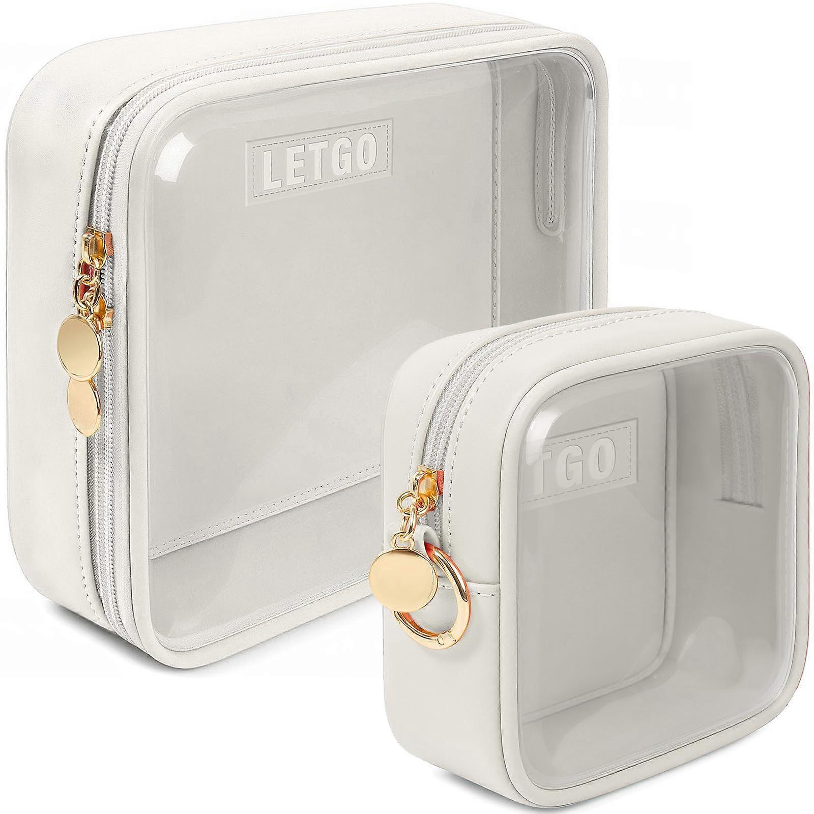 TSA approved clear makeup bags set for all, large + mini 