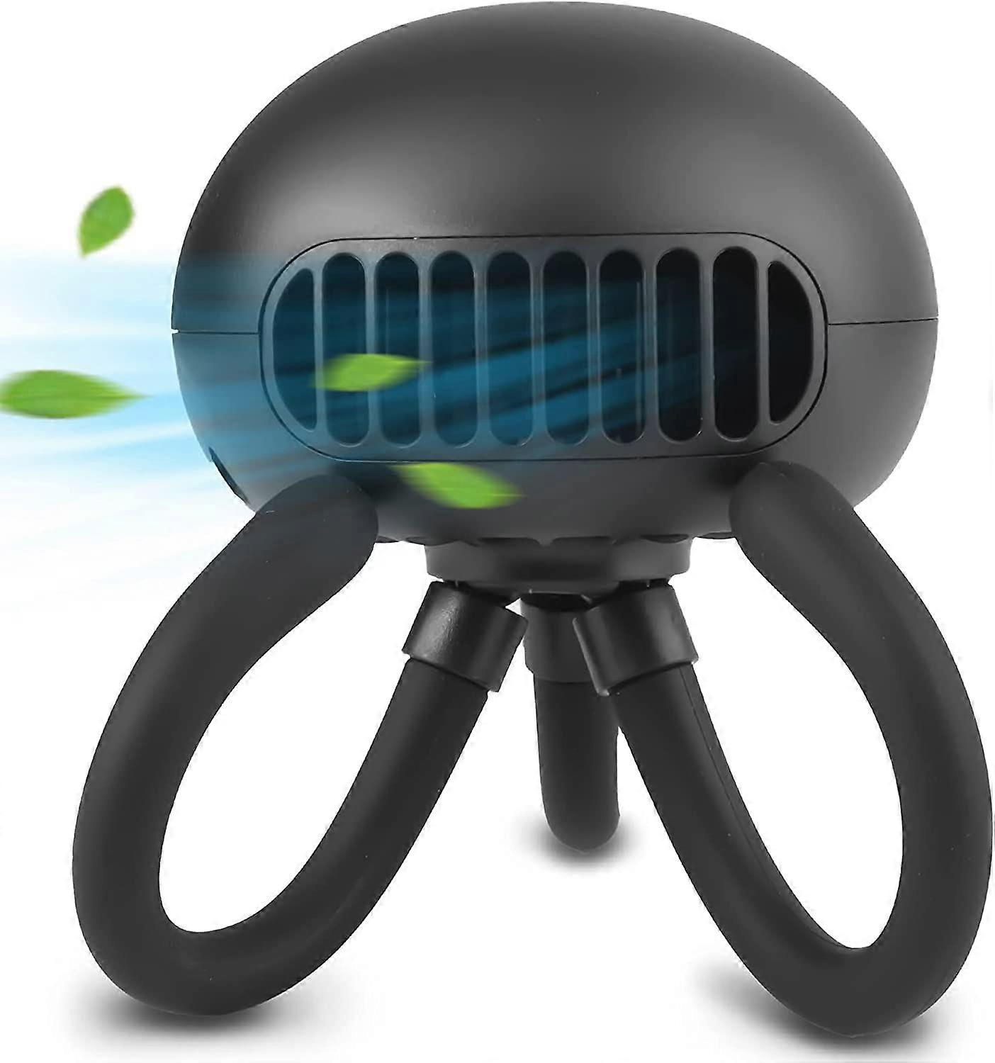 Stroller Fan Portable Bladeless Fan ?Mini Handheld Fan with Flexible Tripod Clip on Stroller Fan 3 Speeds Rechargeable Battery Operated Fan for Stroll