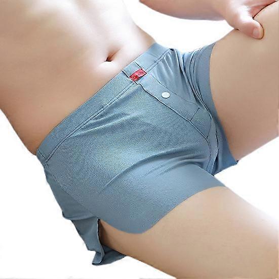 Summer Boxer Underwear Mid-rise Elastic Waistband Ice Silk Shorts Briefs Loose Fit Solid Color Boxer Briefs