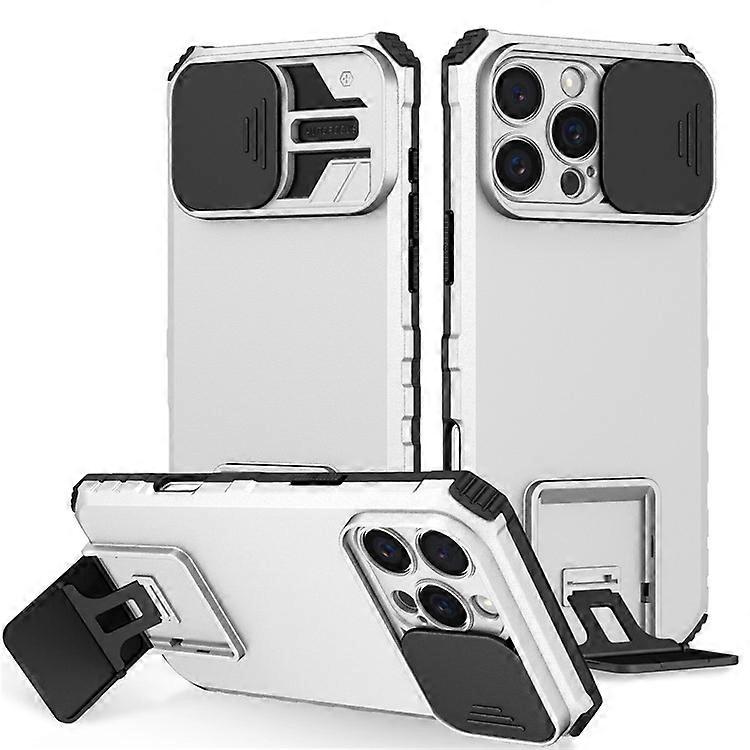 Compatible For iPhone 16 Pro Case Camera Slider PC + TPU Phone Cover with Kickstand
