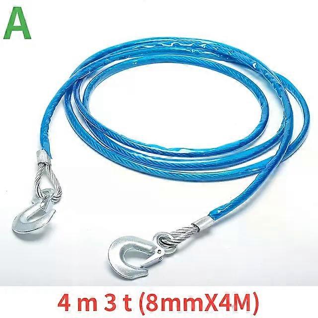 Auto Car Vehicle Boat Steel Wire Tow Rope Emergency Steel Cable Towing Strap Hauling Pulling Line with Hook 5 Ton 4m MAXP