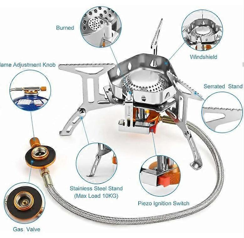 Outdoor Picnic Gas Burner Portable Camping Stove(Grey)