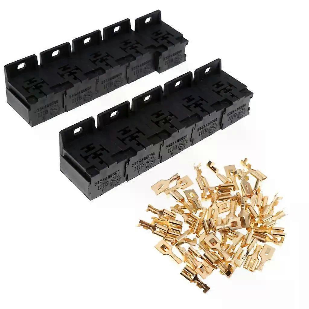 10pcs Car 40A 5 Pin Mini Relay Socket Mount Connector Terminal Case Holder/