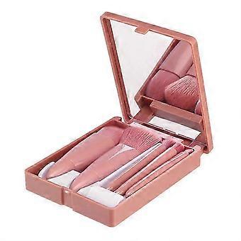 Einfach zu nehmendes Reise-Make-up-Pinselset (5 Stück mit Spiegel)