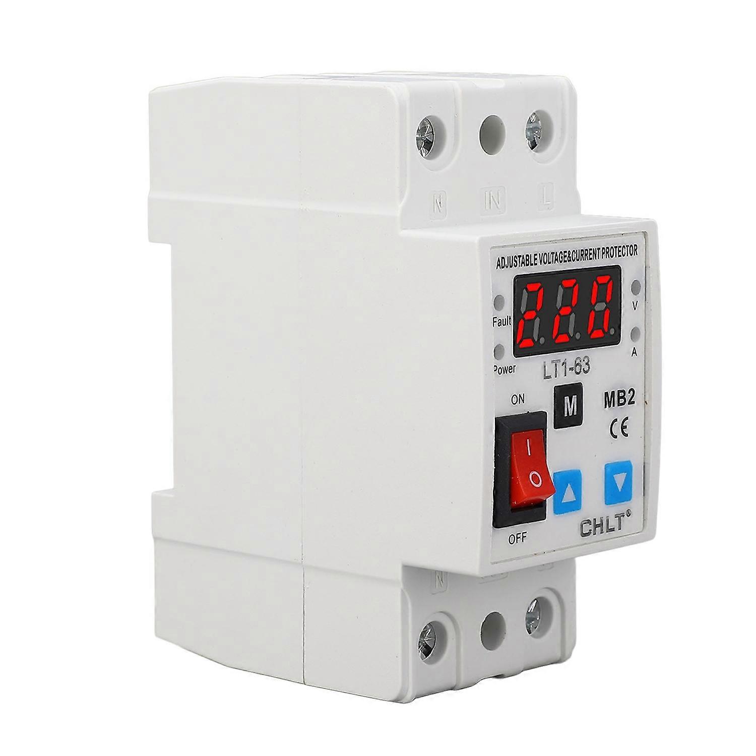 220V 63A Self Recovery Voltage Protector PA66 Housing Silver Conductor Voltage Protective Device wit