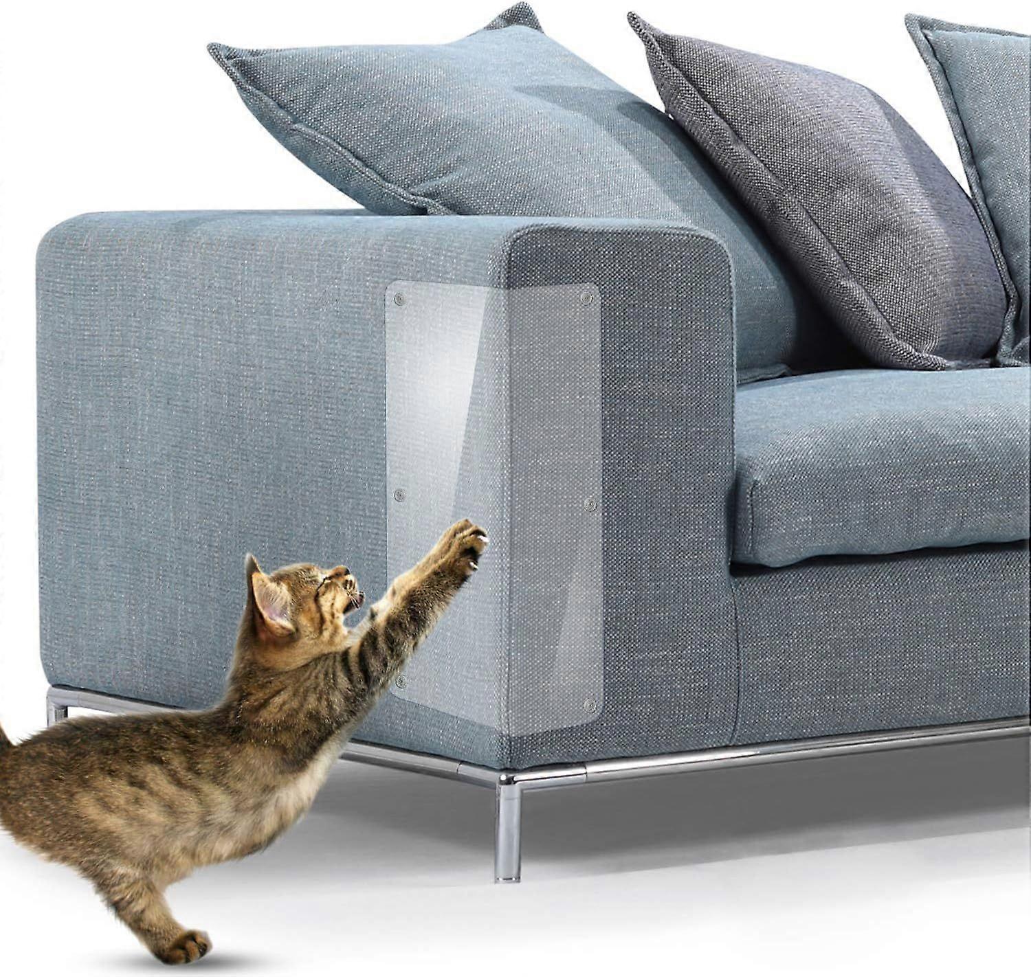 أثاث خدش القط ، 2 قطعة واضح قسط الثقيلة مرنة الفينيل حامي مخلب القط مع دبابيس لحماية أثاثك المنجد ،