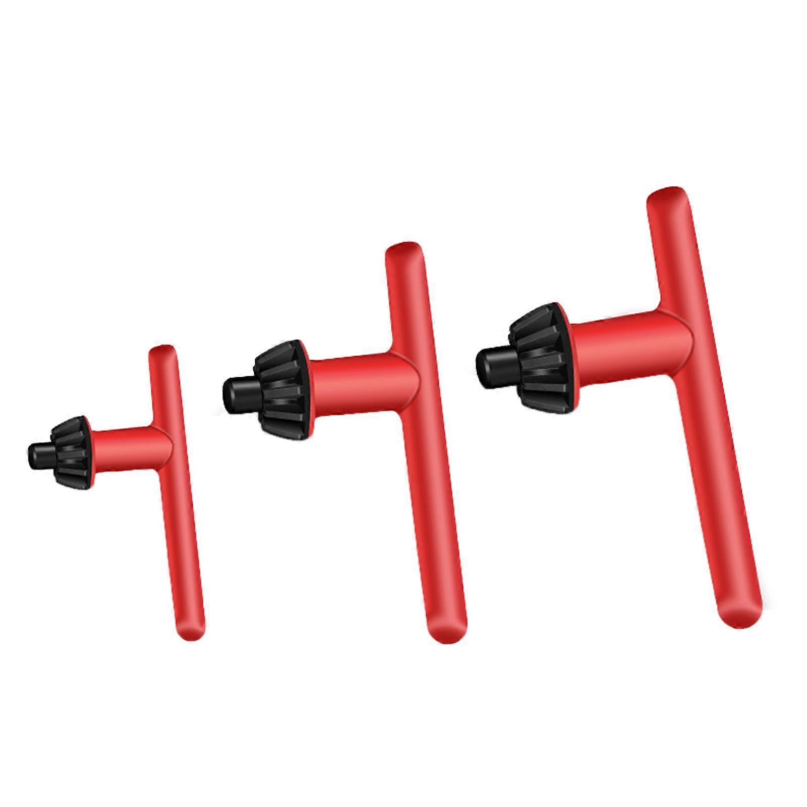 Essential 3pcs Drill Chucks Wrench Set High Carbon Steel Drill Chucks Wrenches set for Convenient Hand Tool Application Red