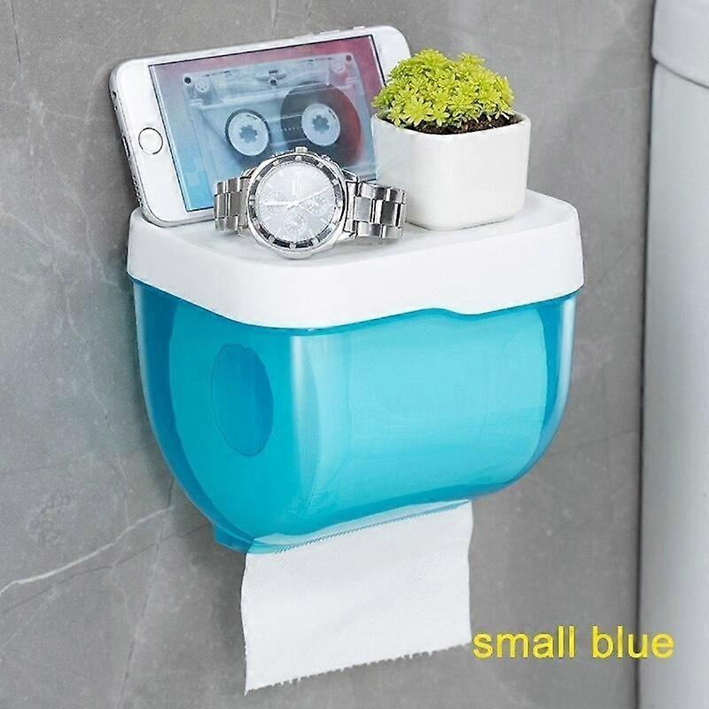 Bathroom Toilet Paper Towel Holder Wall Mount Plastic WC Toilet Paper Holder with Storage Shelf Rack Paper Storage Box