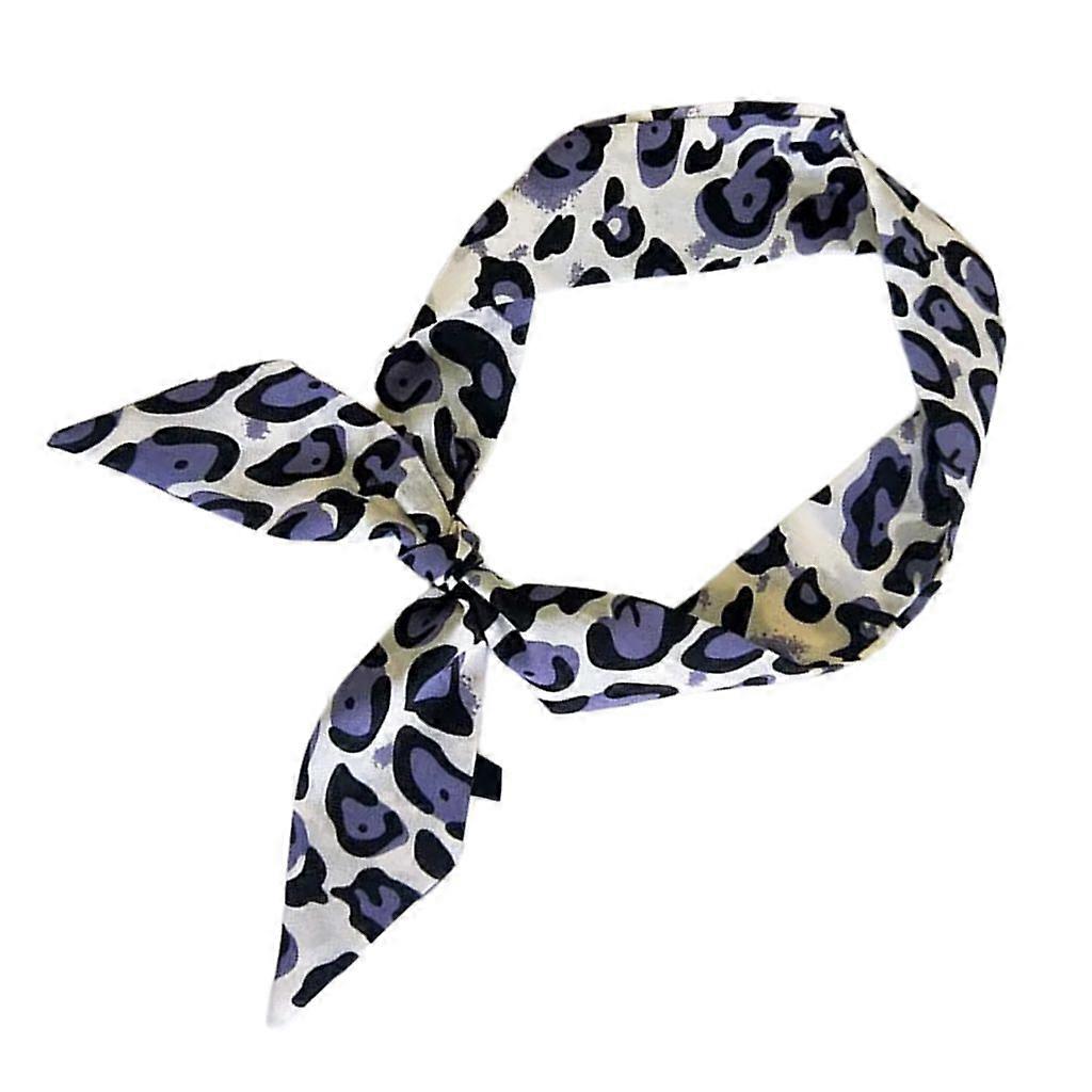 Stylish Leopard Pattern Thin Silk Necktie Scarf Soft Fashionable Neckerchief