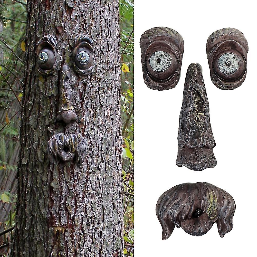 Tree Face Decor Old Man Tree Hugger Bark Ghost Face Garden Yard Art Decor Easter Creative Props