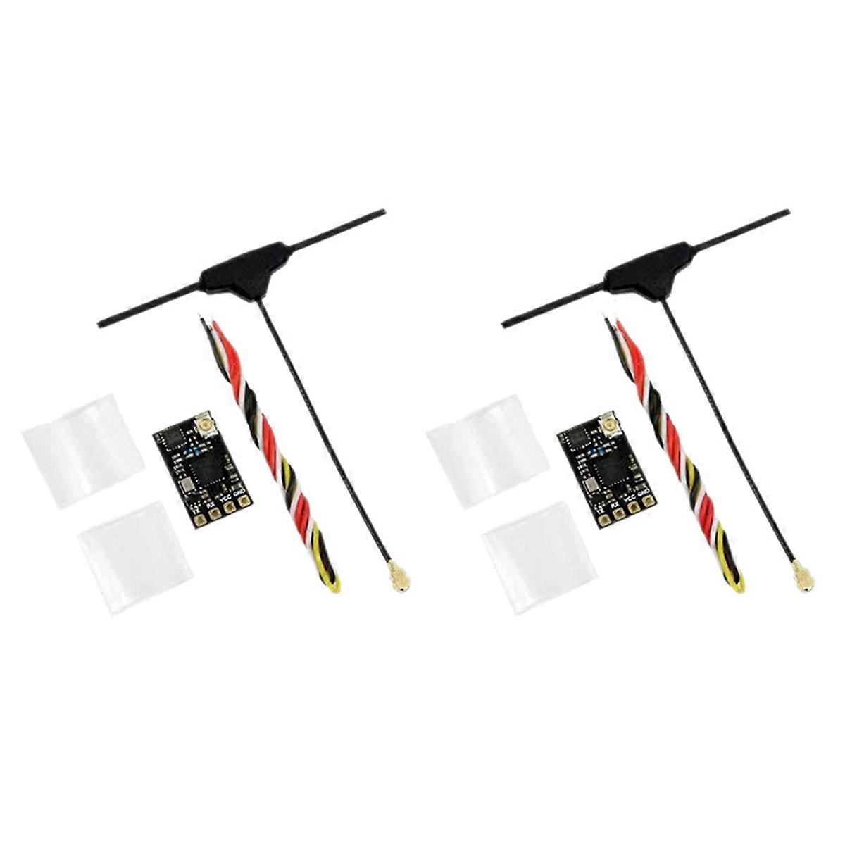 2PCS ELRS 2.4GHz Receiver NANO ExpressLRS Receiver with T-Type Antenna Support Wifi Upgrade for FPV RC Long Range Drone