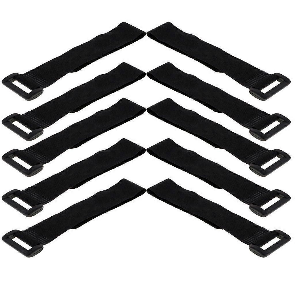 10x Black Hook Loop Cable Ties Straps with Buckle Network Cabling Organizer