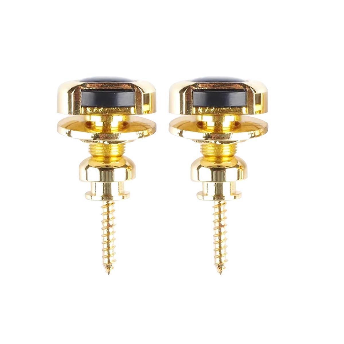 2Pcs Guitar Strap Locks Button Locks Security Retainer Anti-Rust Metal Strap Buttons Retainer for Electric Guitar Bass,C