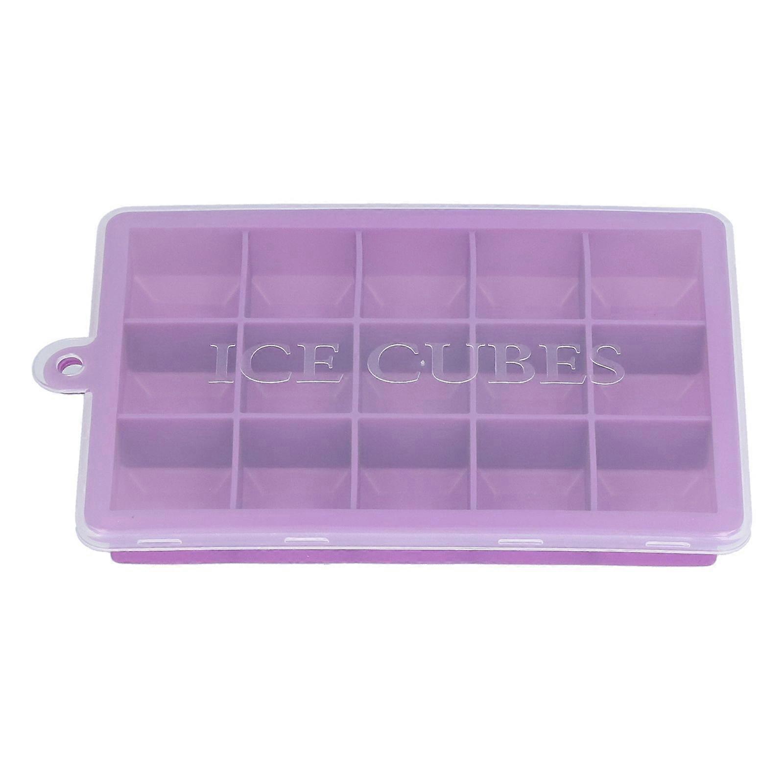 15-Grid Silicone Ice Cube Tray with Lid for Home Use