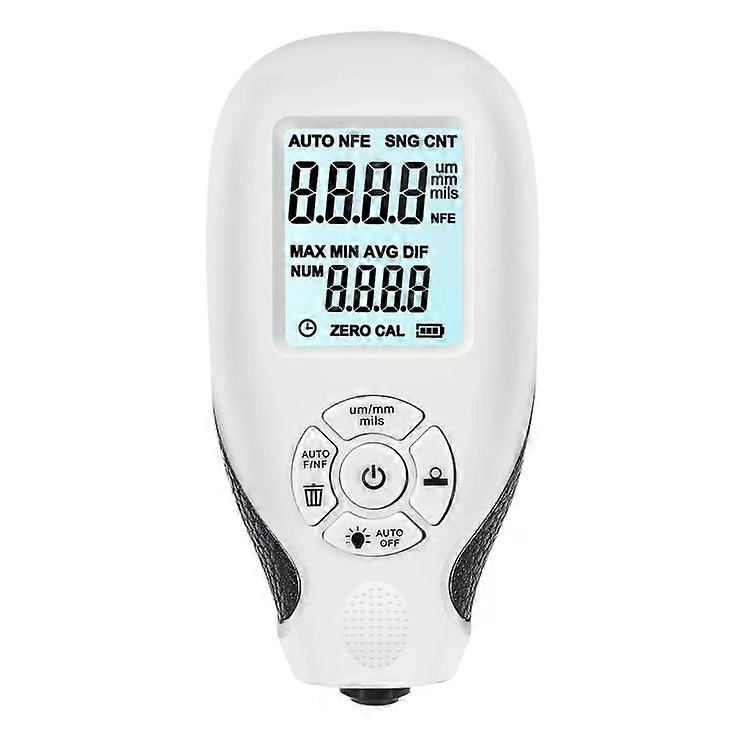 High-Precision Paint Coating Thickness Gauge-Anti-Slip,White White
