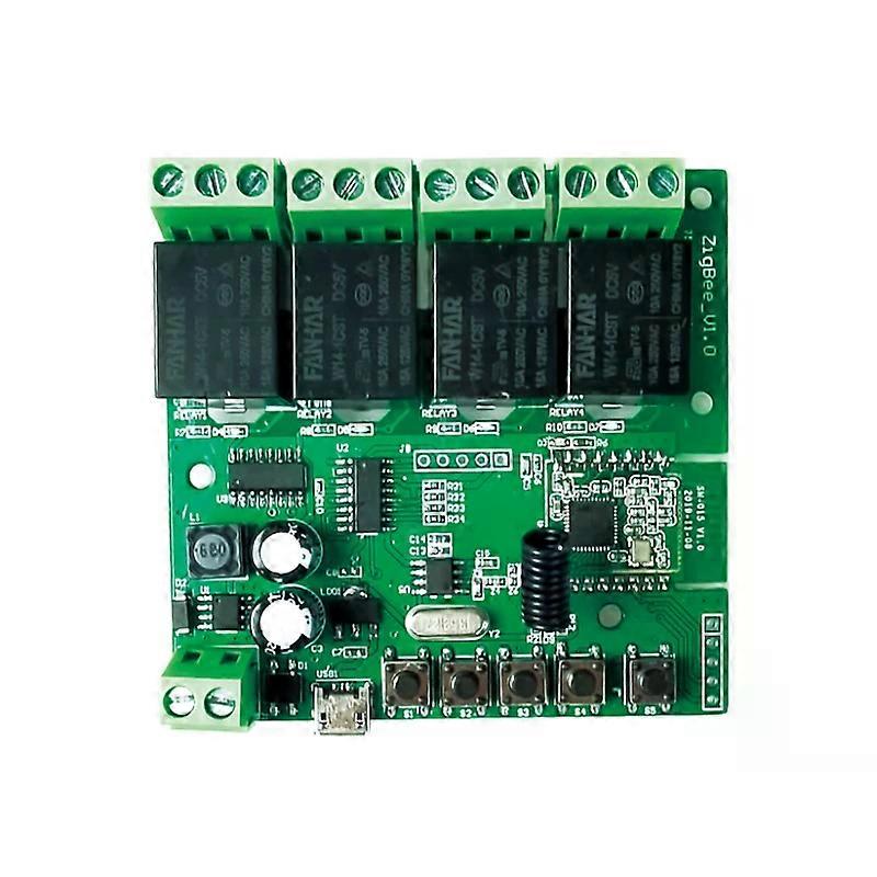 Ewelink Zigbee+RF433 4-way DIY Self-locking Switch Control Module Smart Light Switch Module 10A Relays Work With Alexa Google