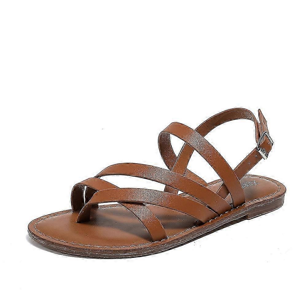 Kvinders afslappede strappy sandaler Summer Beach Brown
