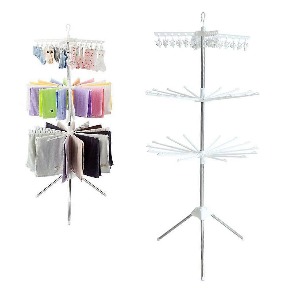 Rotation Clothing Folding Shelter Laundry Hanger Indoor Drying Rack with Large Capacity and Adjustable Levels