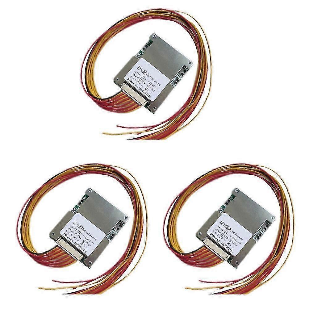 3X 13S 48V 60A Battery Protection Board Electronics Li-Ion Cell Battery BMS PCB Equalizer Board BMS