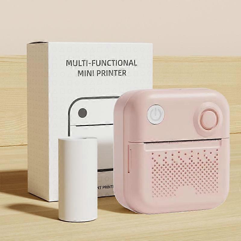 200DPI Mini Label Printer Thermal Inkless Black And White Printer With 1 Roll Printing Paper