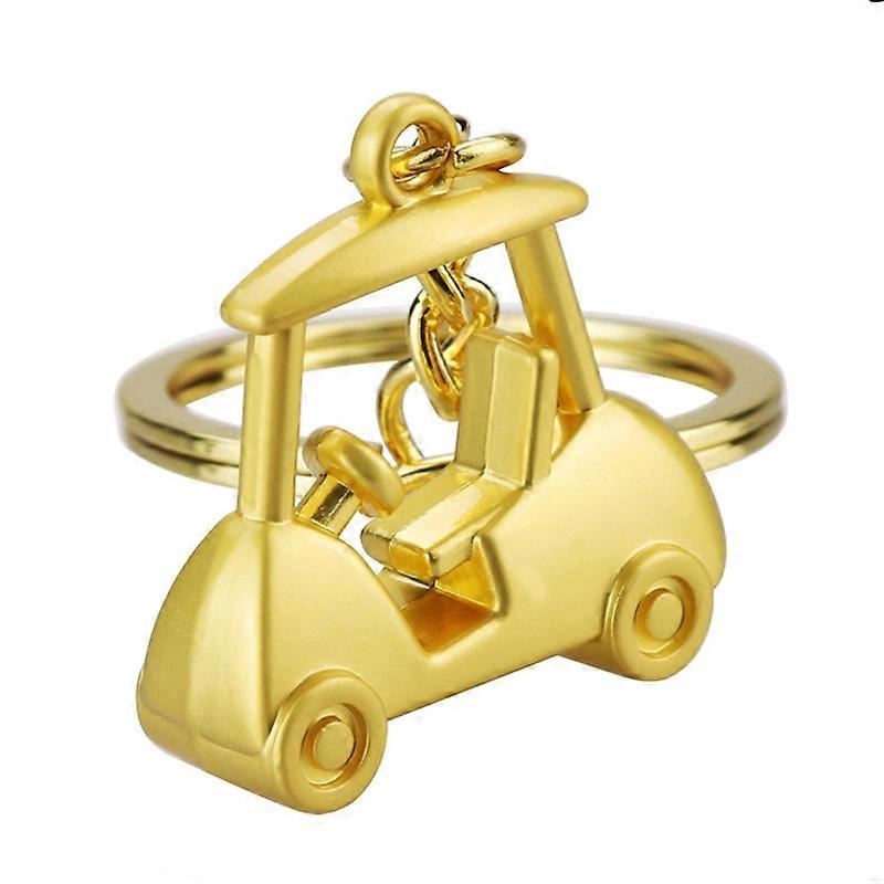 Three- Dimensional Simulation Golf Ball Car Keychain Decorative Pendant