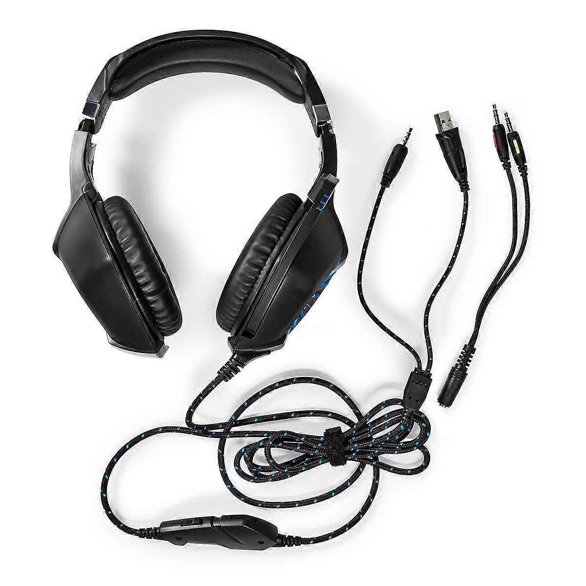 USB-A Stereo Wired Gamer Headset with Integrated Remote Control, Black
