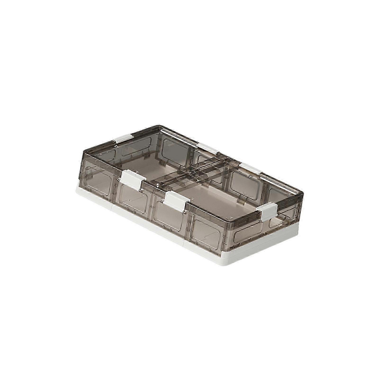 Under Bed Storage Box with Clear Lid & Quiet Wheels, Foldable Stackable Closet Organizer for Living Room, Space-Saving Bin