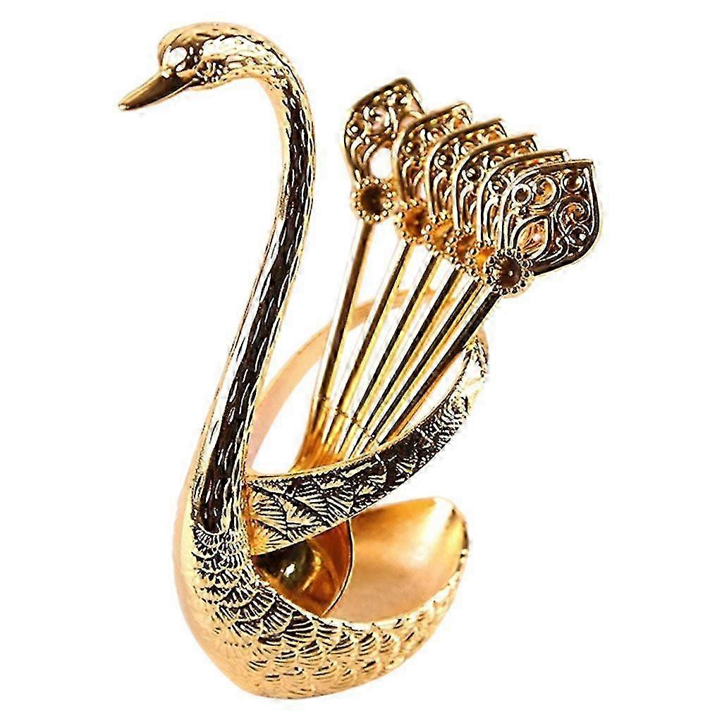 6개의 슬롯이 있는 우아한 백조 숟가락 홀더 정리함, 식기류 세트용 주방 용품 보관