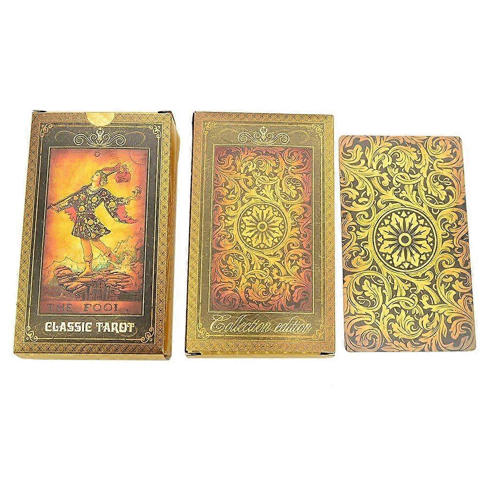 NEW High Quality Cost Worthy Luxe Gold Foil Tarot Deck With Nice Plastic Package Board Game of Oracle Cards For Beginners