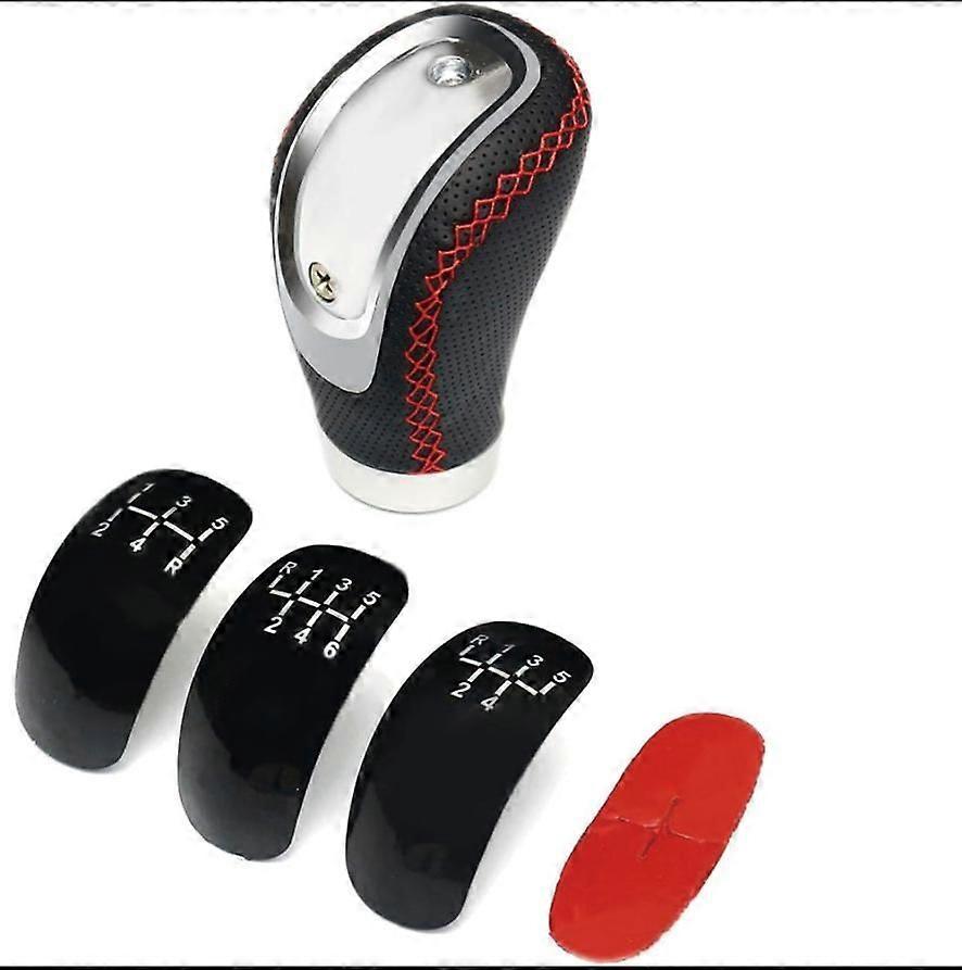 5-6 Speed Black Synthetic Leather Manual Gear Shift Knob