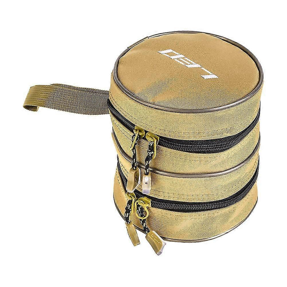 Στρογγυλή τσάντα αποθήκευσης δημιουργική αλιεία προμήθειες τσάντα υπαίθρια αλιευτικά κιτ αποθήκευσης σακούλες για υπαίθρια εξωτερική αλιεία (χακί, δύο στρώμα)