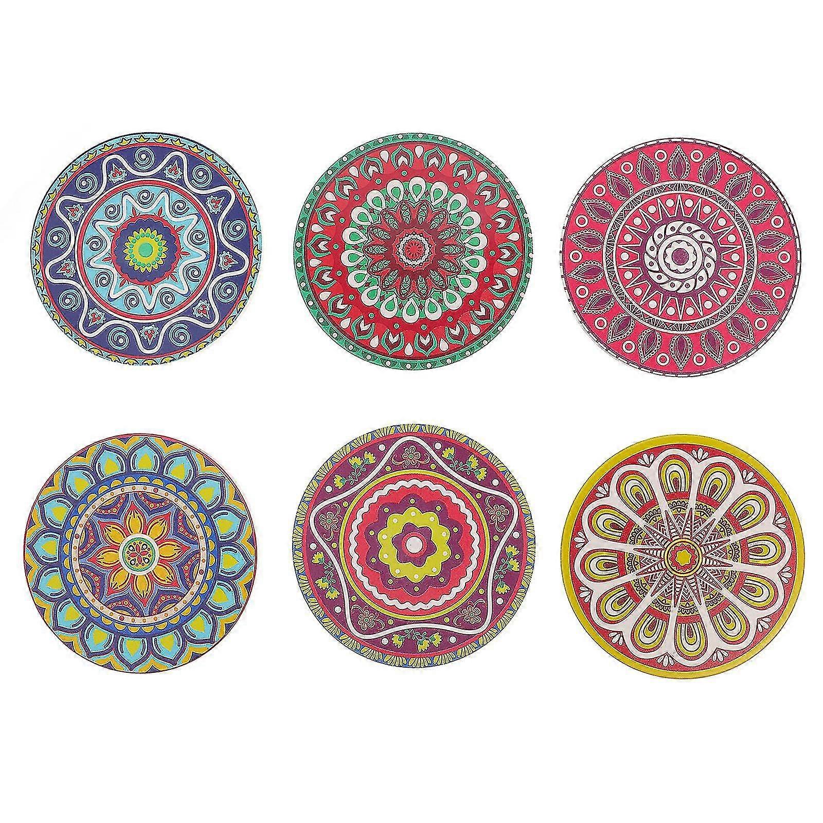 6pcs吸収性プレイスマット断熱カップパッド食器マット家庭用